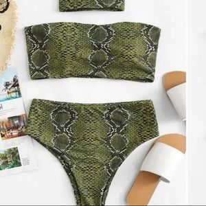 SNAKESKIN BANDEAU BIKINI